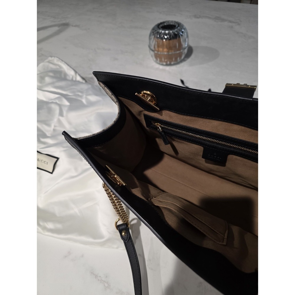 GUCCI GG Supreme Monogram Medium Padlock Tote Green Bag Authentic with Packaging - Picture 14 of 16